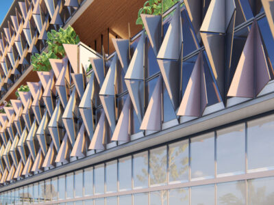 kinetic facade of omc hq odisha desgned by design forum international