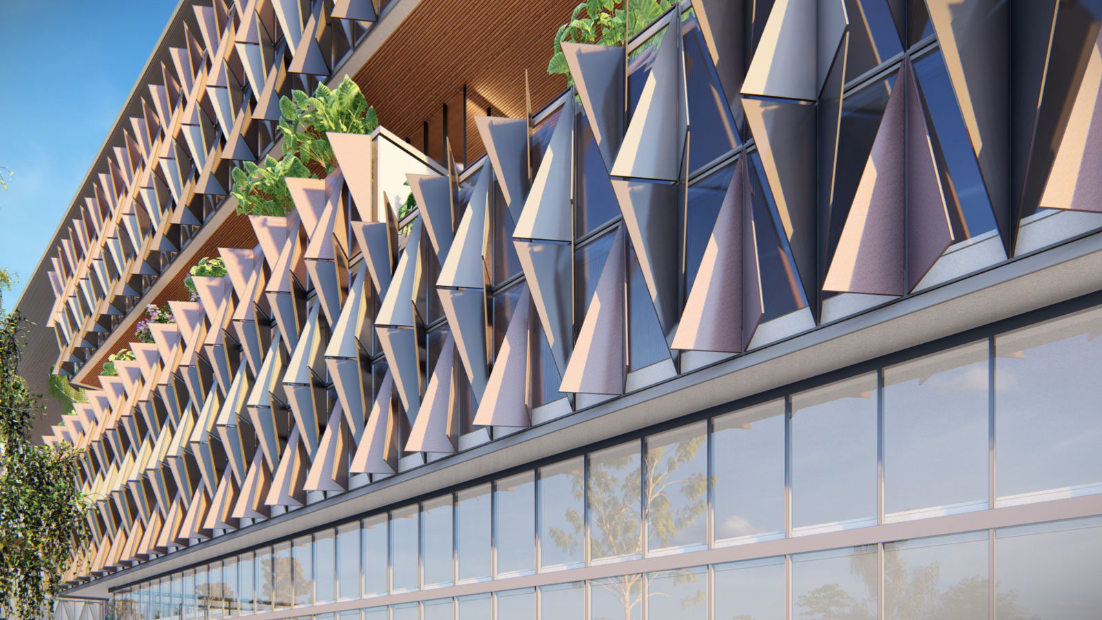 kinetic facade of omc hq odisha desgned by design forum international