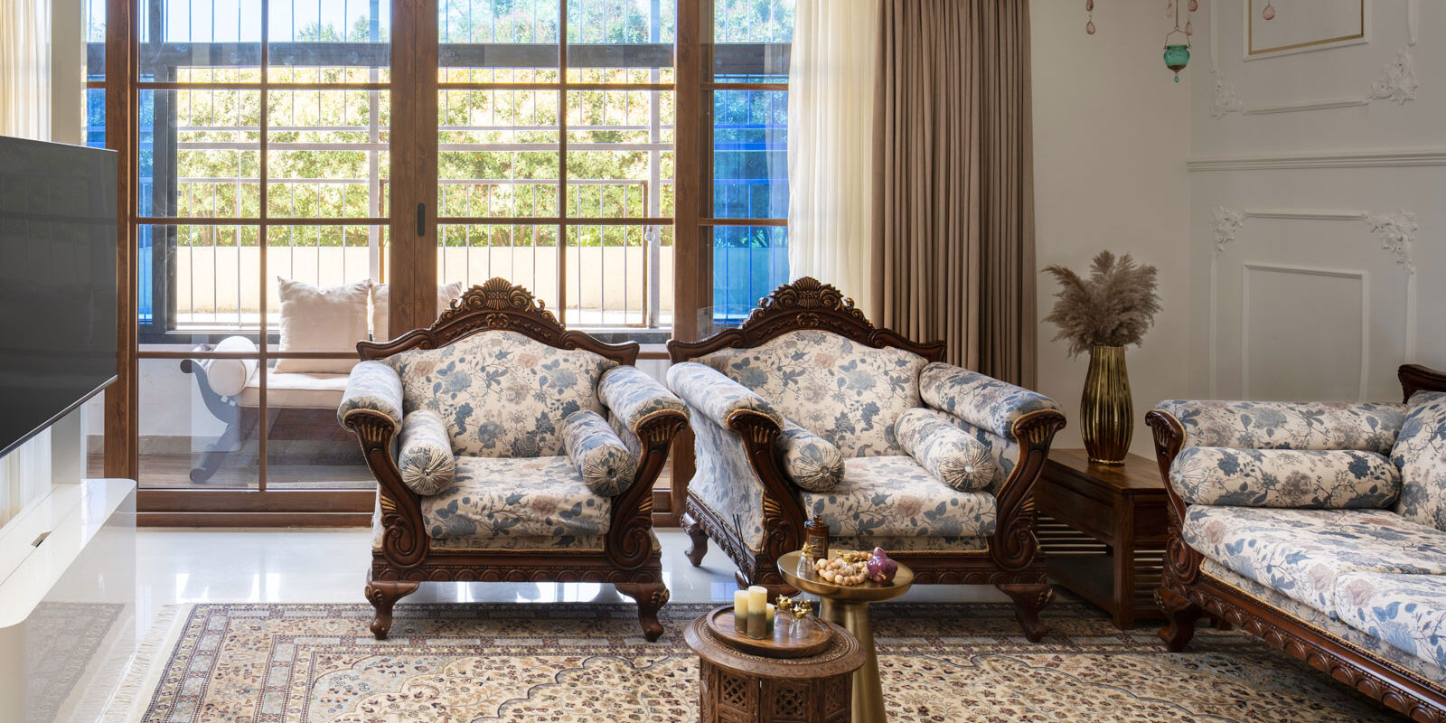 blend of classical and contemorary design in bangalore home by the line studio