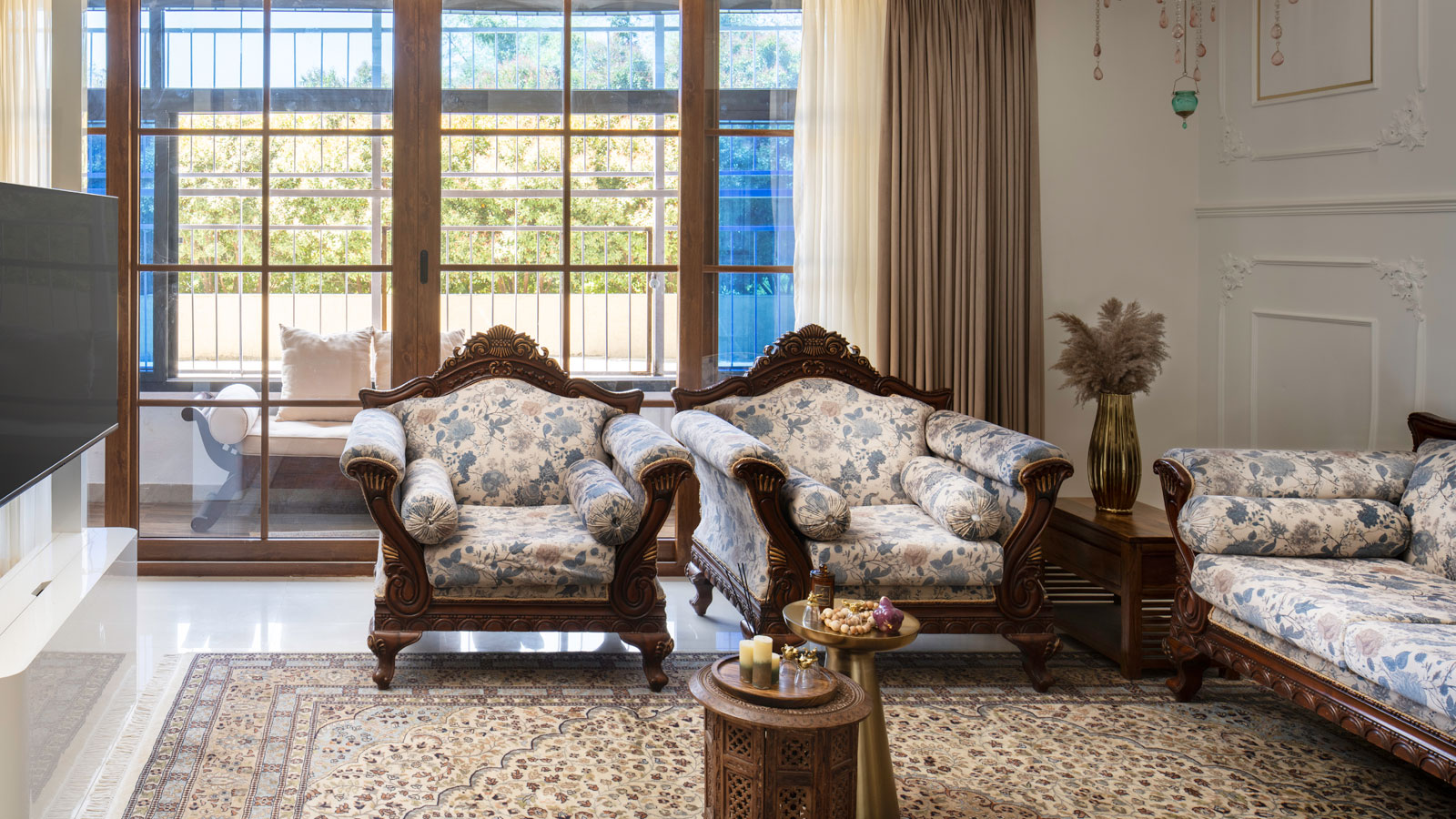 blend of classical and contemorary design in bangalore home by the line studio