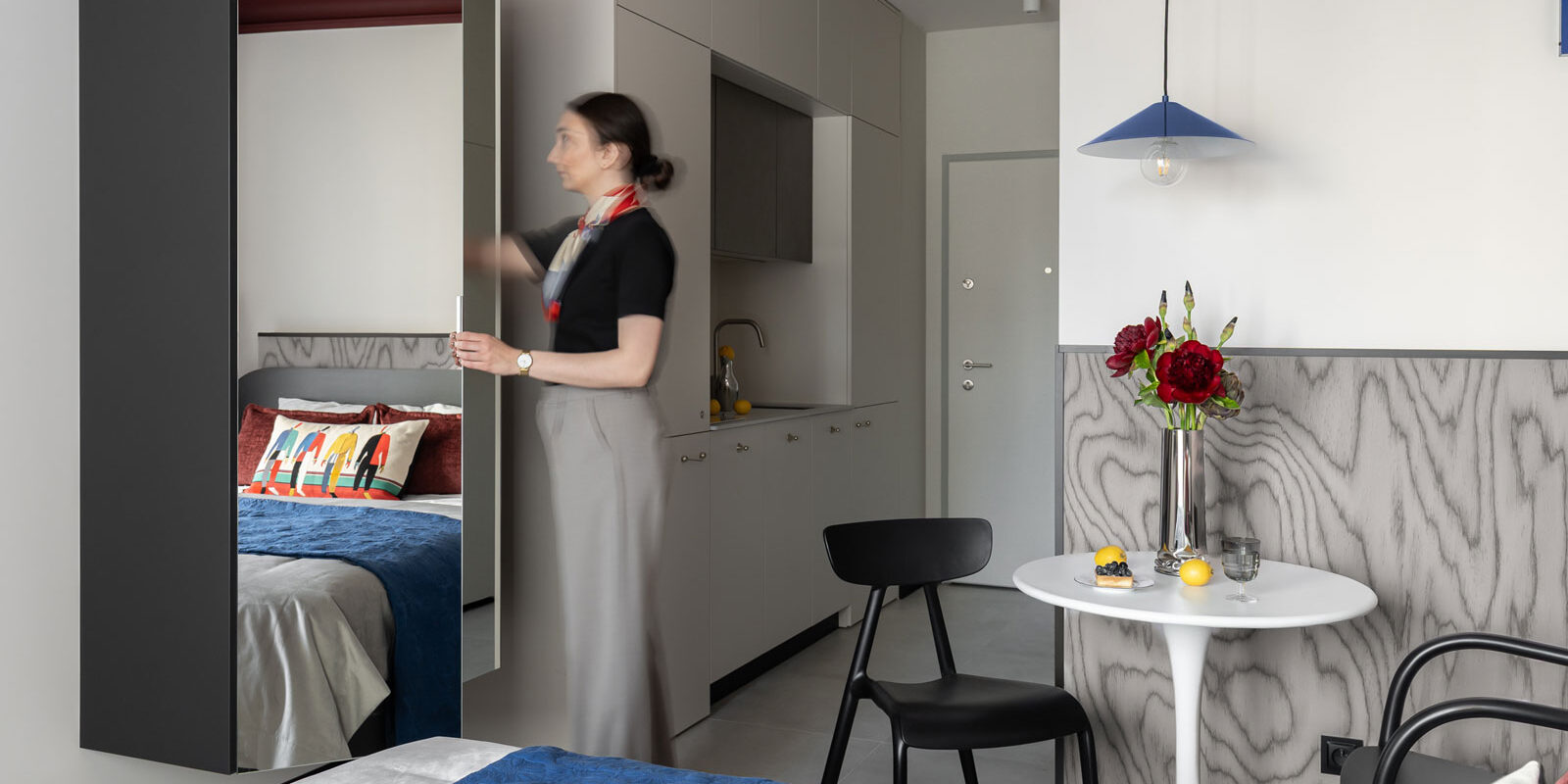 mirror enhances space in the gdansk micro apartment designed by czajka wnetrza