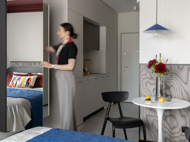 mirror enhances space in the gdansk micro apartment designed by czajka wnetrza