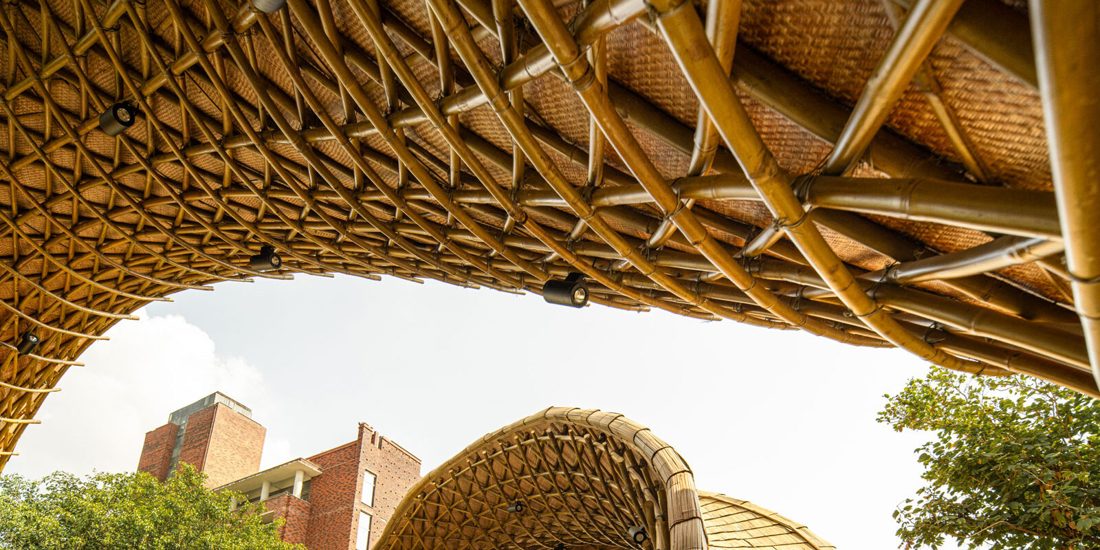 ashoka university canteen in haryana follows an open strategy facade designed by lyth design