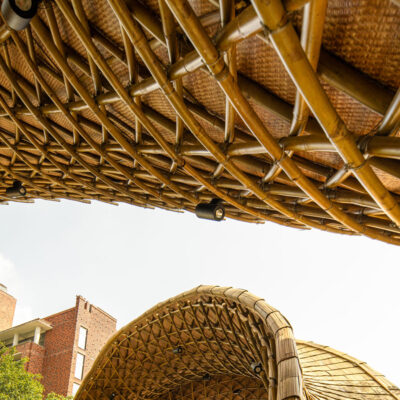 ashoka university canteen in haryana follows an open strategy facade designed by lyth design