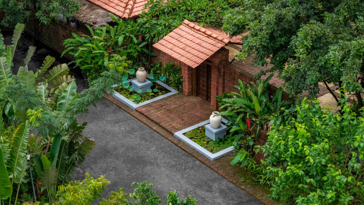 drop off at the aamrai resort alibaug designed by pentaspace with landscape design by hemali samant