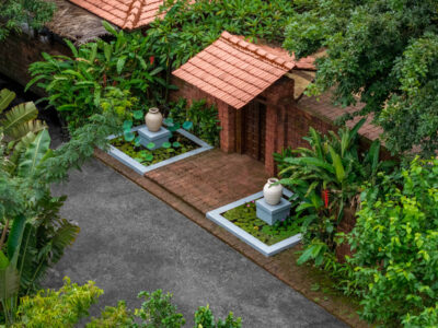 drop off at the aamrai resort alibaug designed by pentaspace with landscape design by hemali samant