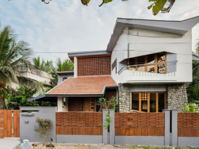 facade of butterfly house in kerala designed by tales of design studio