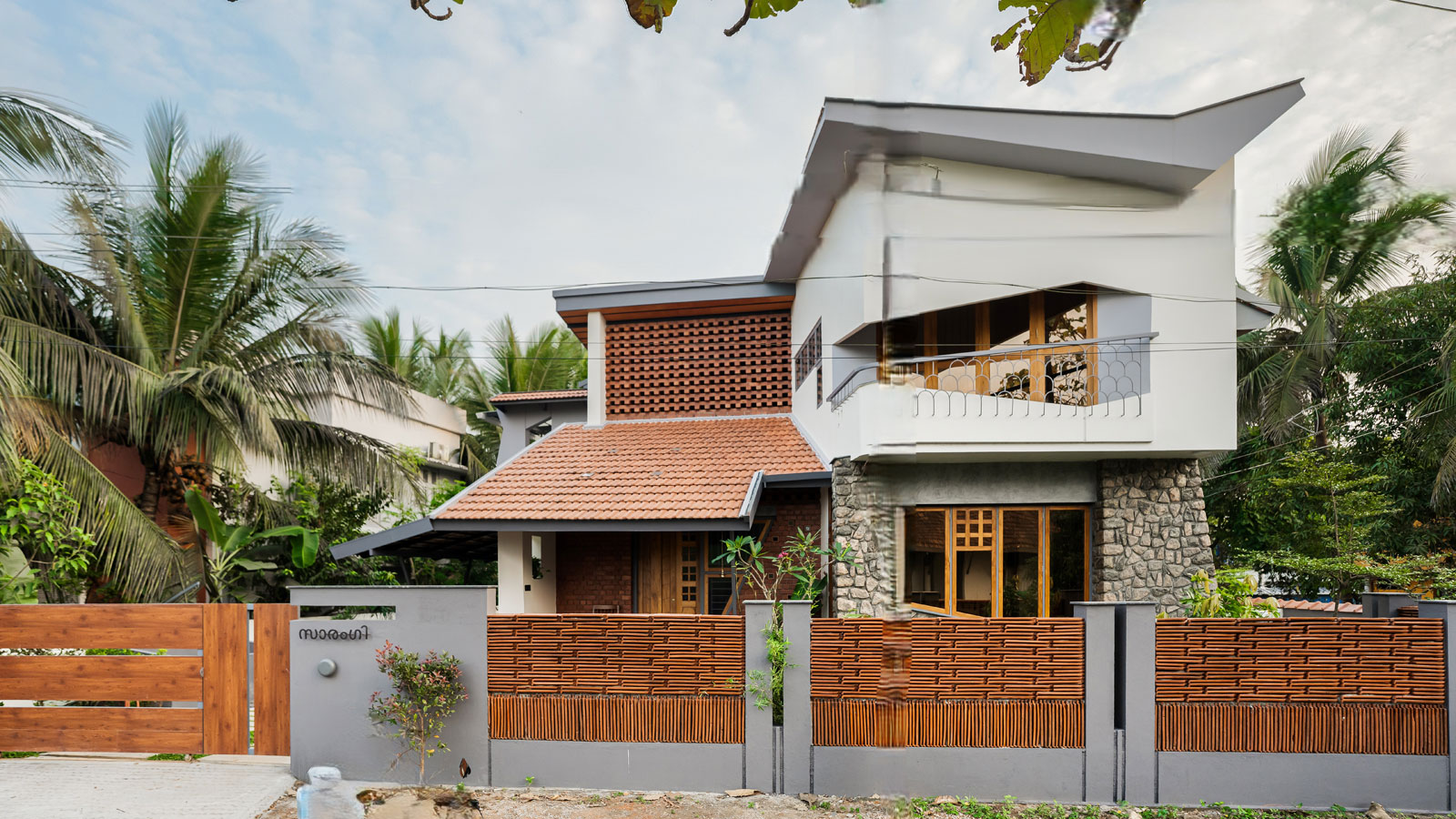 facade of butterfly house in kerala designed by tales of design studio