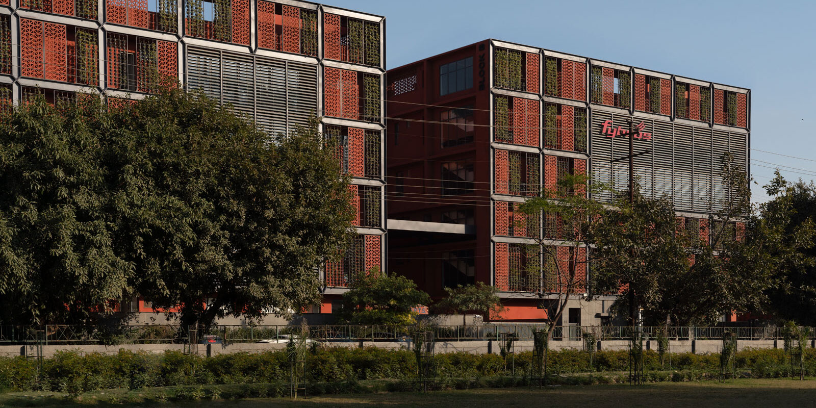 twin habitat in noida - an industrial building designed by basics architects