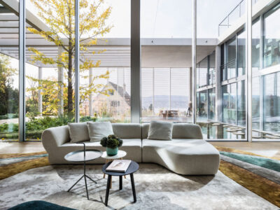 living room atrium villa zurich redesigned by noa network