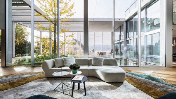 living room atrium villa zurich redesigned by noa network