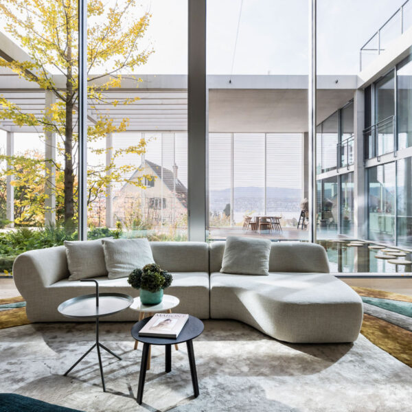 living room atrium villa zurich redesigned by noa network