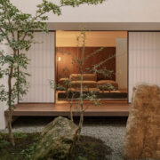 shoji screens orinet spaces around a central courtyard in the architect's own home in mexico designed by HW Studio
