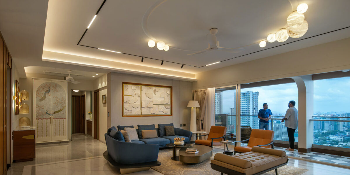 stylish ambient lighting elevates this home interior in mumbai designed by kypad design office
