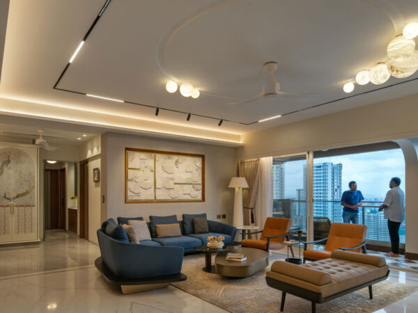 stylish ambient lighting elevates this home interior in mumbai designed by kypad design office