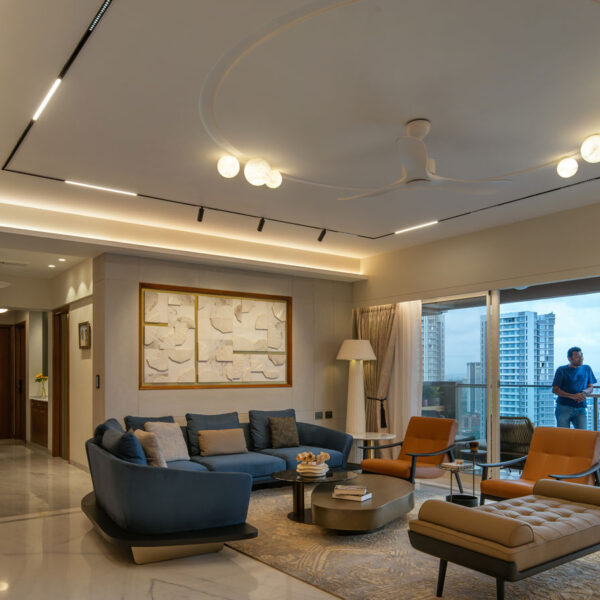 stylish ambient lighting elevates this home interior in mumbai designed by kypad design office