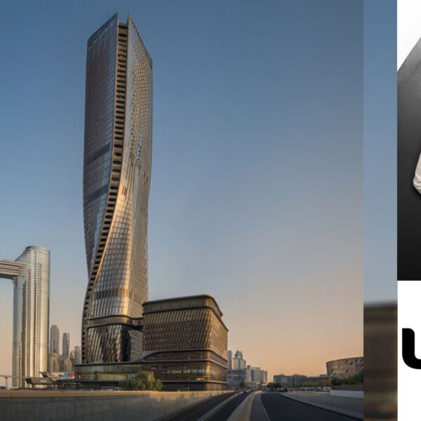 wasl tower in dubai with an all-ceramic facade designed by un studio