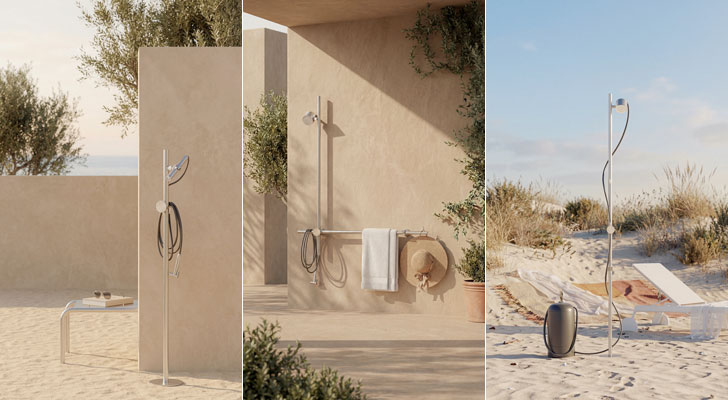 formalibera is the new modular outdoor shower system designed by Pierattelli Architecture