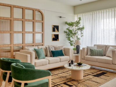 livingroom in pune apartment designed by alkove design