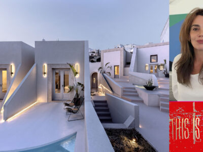 an adaptive reuse hospitality project in santorini based on architectural harmony in entropy designed by THIS IS IMDA studio