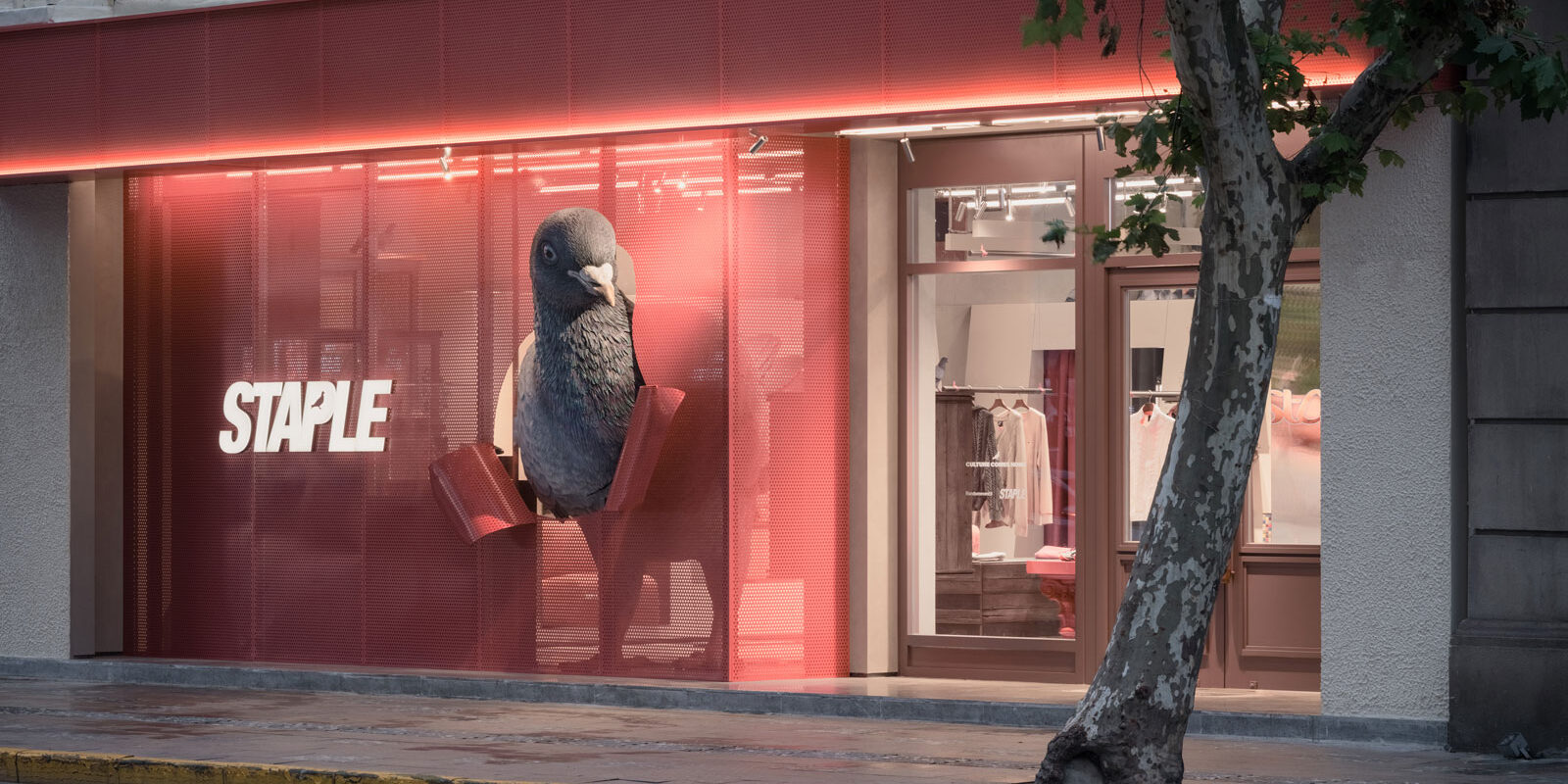 pigeon as motif of city observer in staple shanghai store designed by design at present