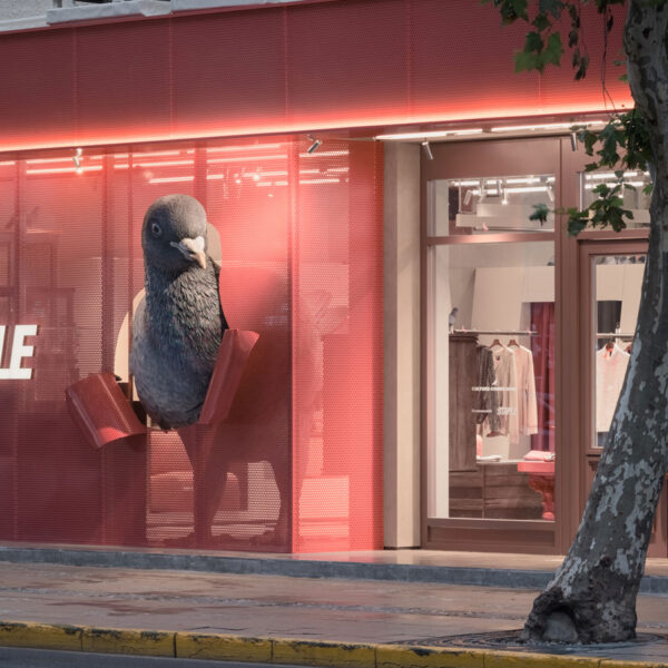 pigeon as motif of city observer in staple shanghai store designed by design at present
