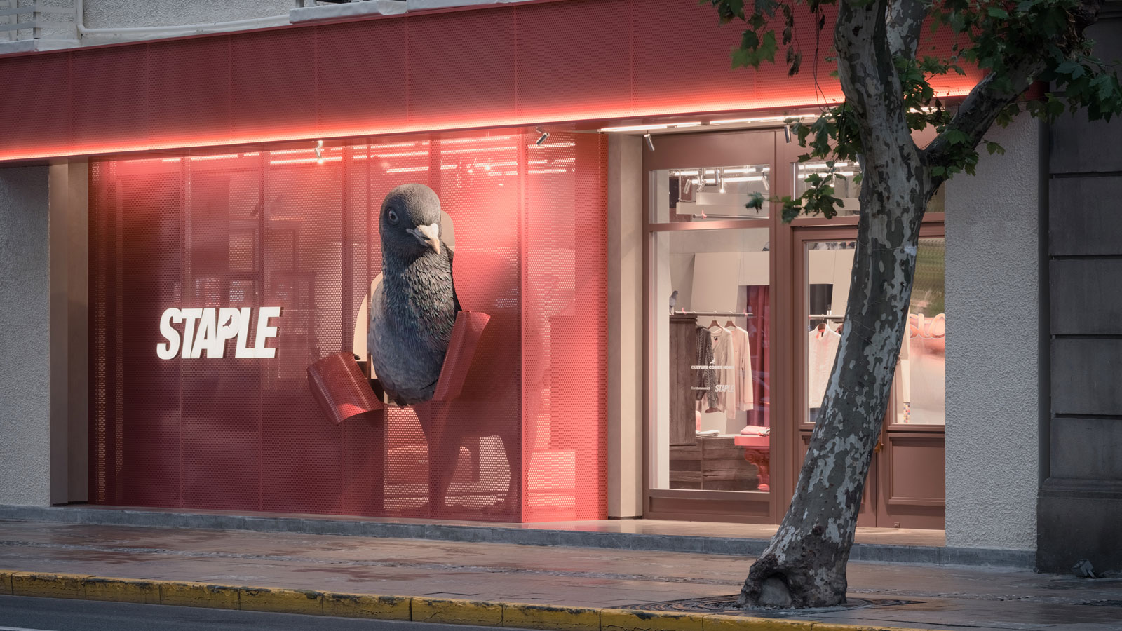 pigeon as motif of city observer in staple shanghai store designed by design at present