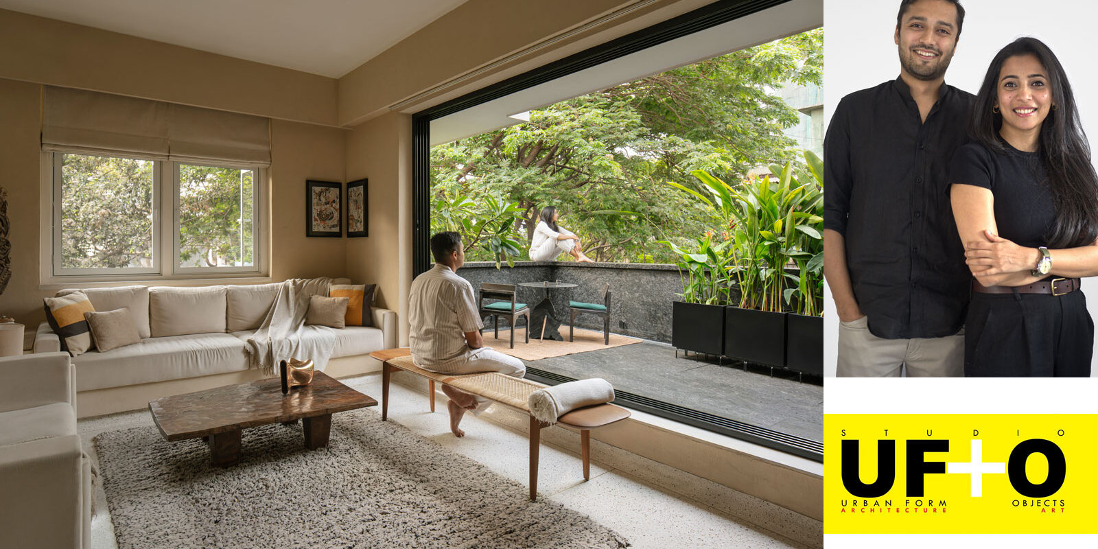 restoration of an art deco style mumbai home focussed around a raintree by studio uf+o