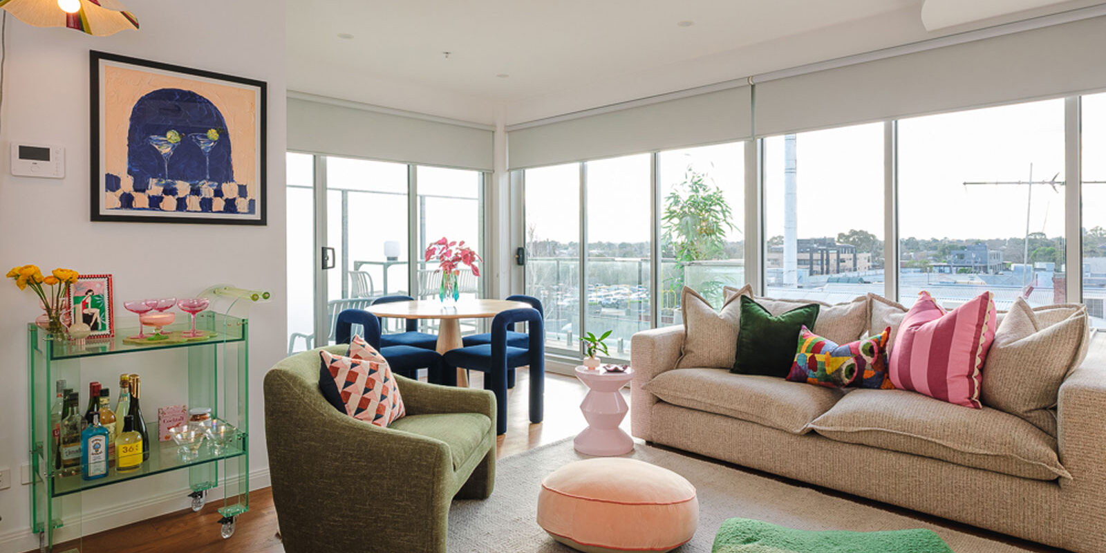 colourful and vibrant melbourne apartment designed by leeder interiors