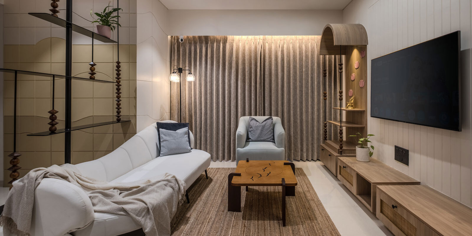 minimalist and detail-oriented pune apartment designed by think with us