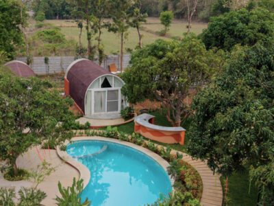 tanira farms is a small resort near bengaluru designed by archemist architects