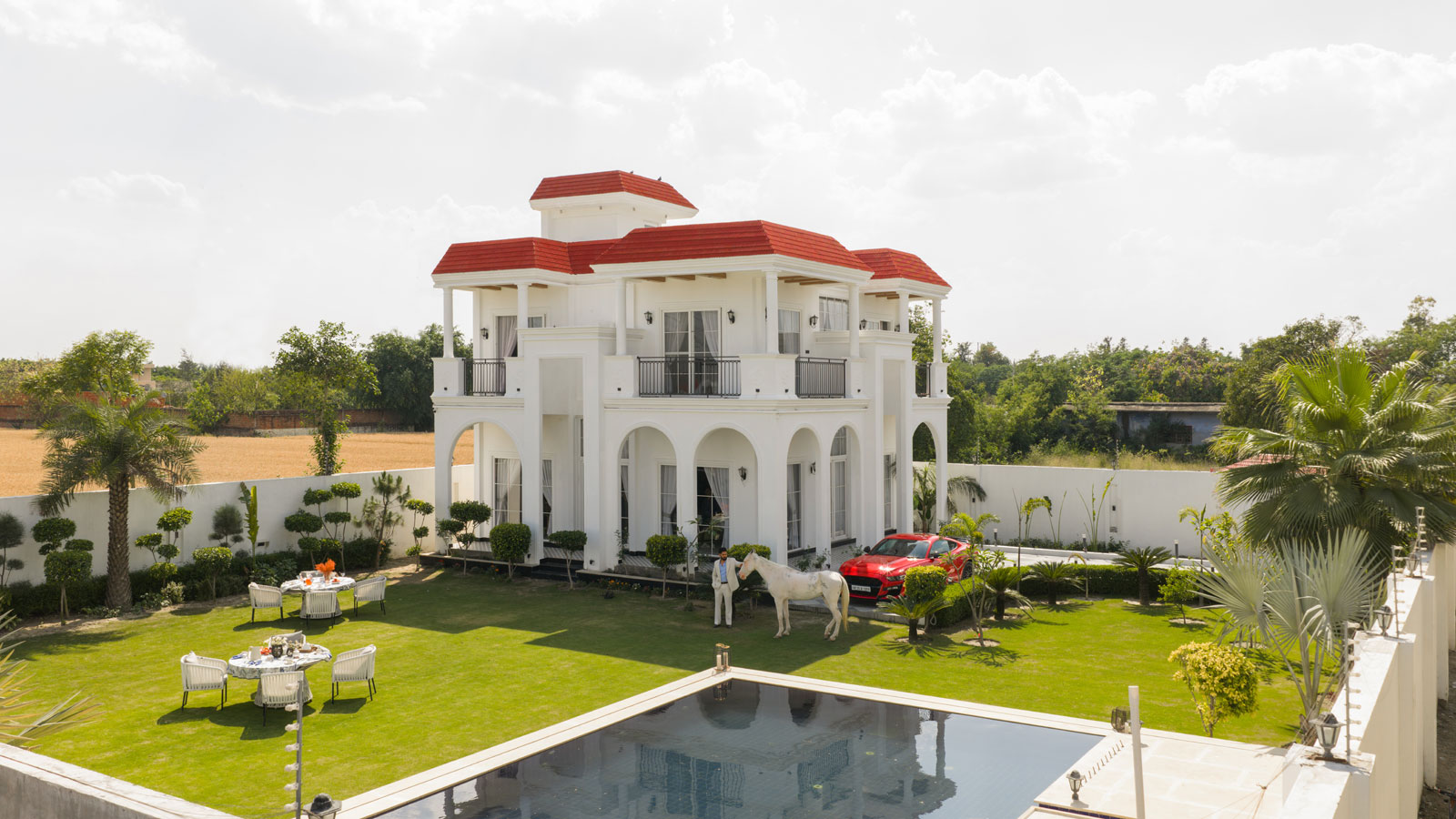 farmhouse in alipur delhi designed by tas world