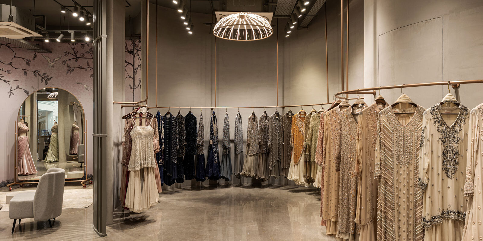 amitabh malhotra couture flagship in delhi designed by design plus architects and hyperfluid koncept designs