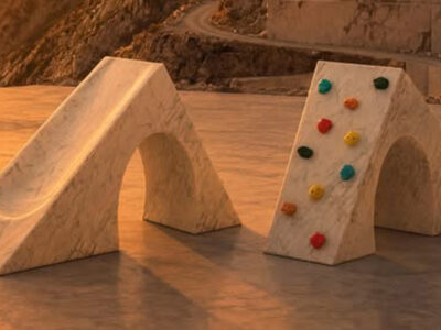 Studio Lievito transforms marble remnants into sculptural urban elements