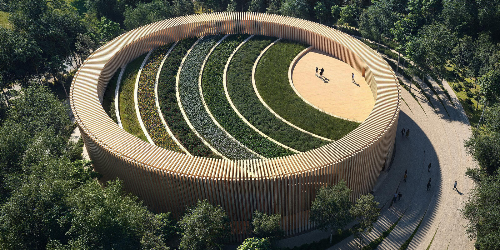 The Museum of Aboriginal Peoples’ Art and Artifacts (MOAPAA), proposed for the Portage College campus in Lac La Biche, Alberta, designed by SPECTACLE Bureau for Architecture and Urbanism
