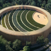 The Museum of Aboriginal Peoples’ Art and Artifacts (MOAPAA), proposed for the Portage College campus in Lac La Biche, Alberta, designed by SPECTACLE Bureau for Architecture and Urbanism