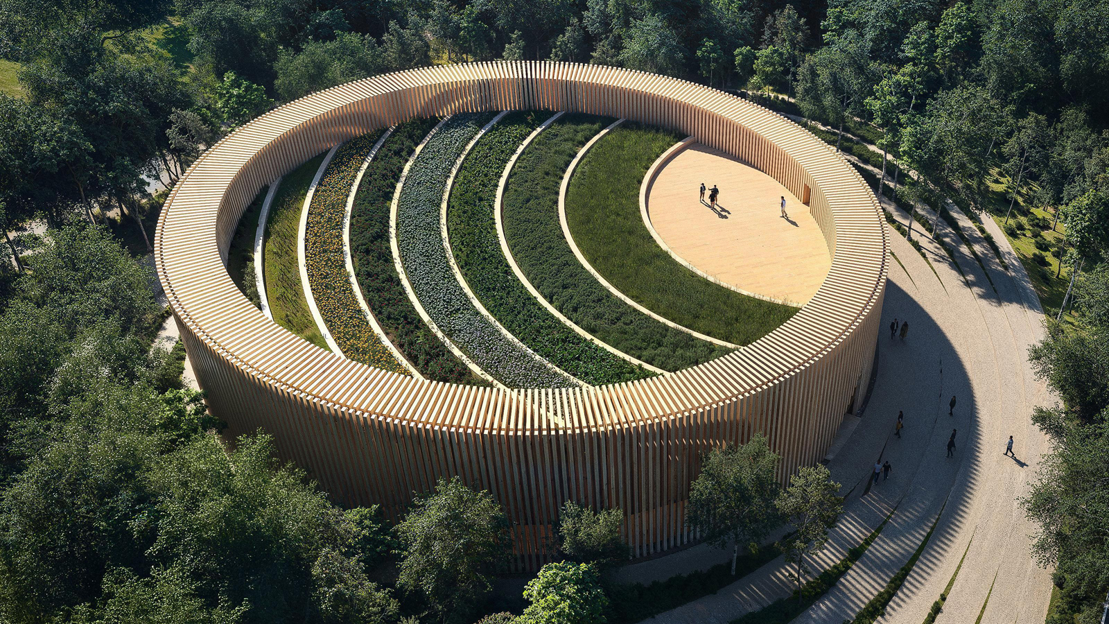 The Museum of Aboriginal Peoples’ Art and Artifacts (MOAPAA), proposed for the Portage College campus in Lac La Biche, Alberta, designed by SPECTACLE Bureau for Architecture and Urbanism