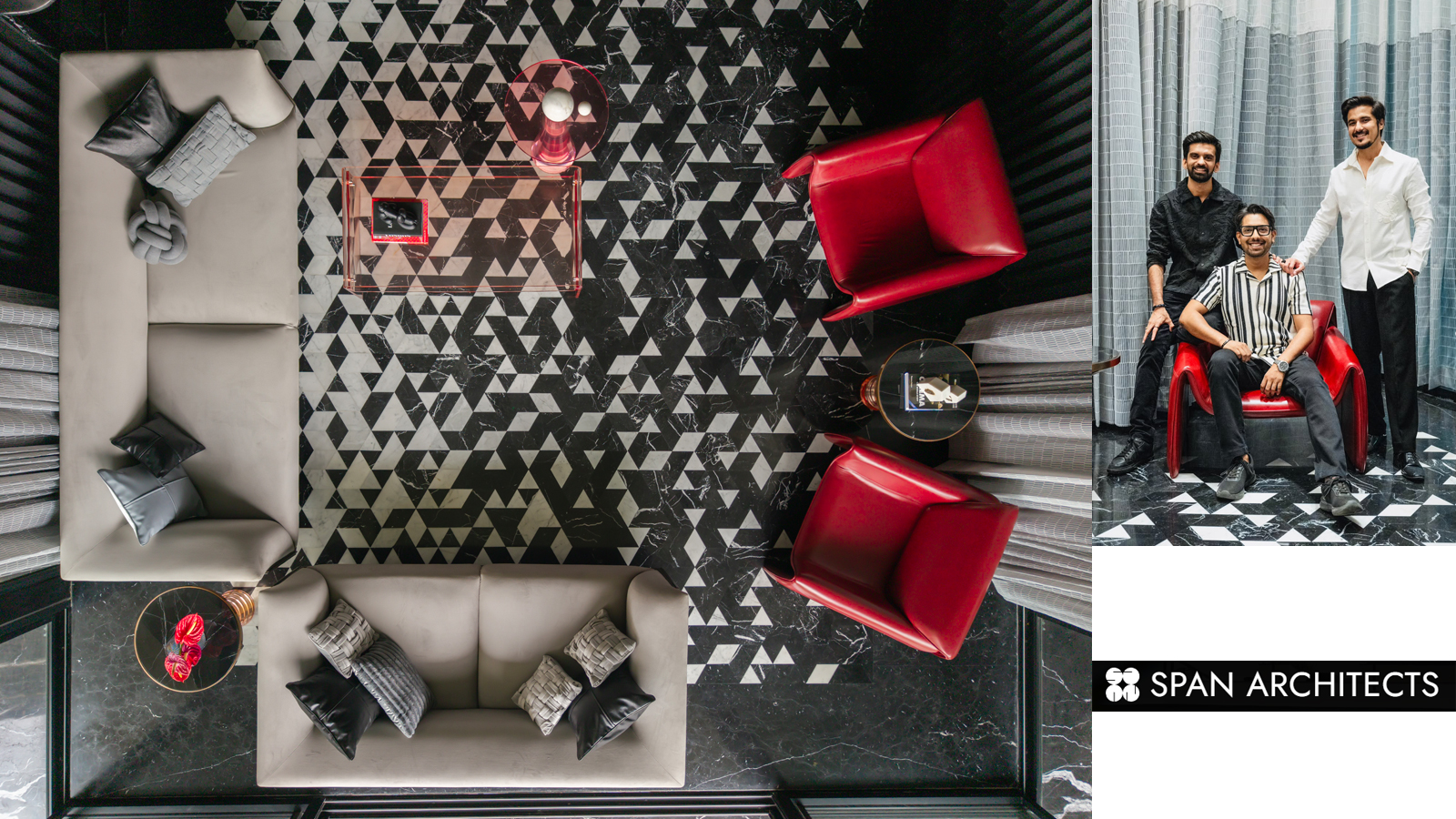 monochrome rouge villa in indore designed by span architects